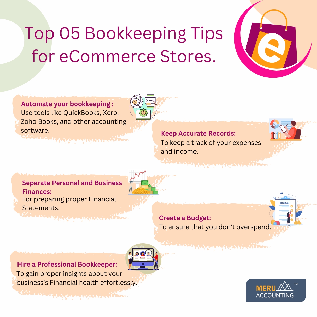 Top 05 Bookkeeping Tips for eCommerce Stores size 1250 by 1250 v1